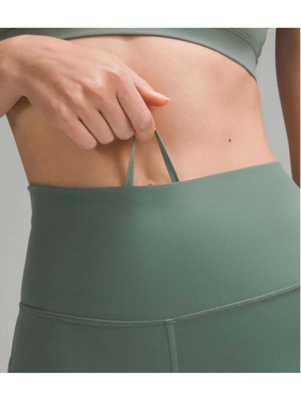 Lululemon Wunder Train High-Rise Leggings w/Pockets in Grey Eucalyptus, Sz 4